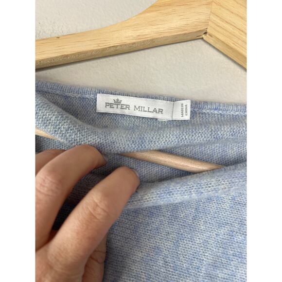 NEW Peter Millar Cashmere Poncho Scarf Asymmetrical Drape Top Blue - Picture 4 of 7